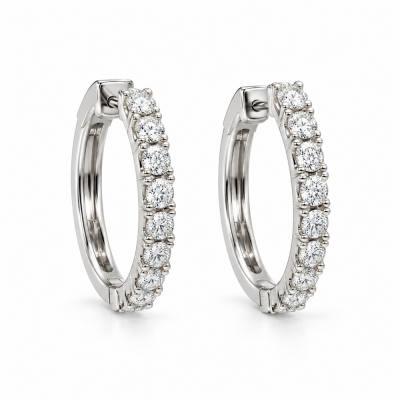 Auskarai su briliantais "Hoop" 0,61 ct