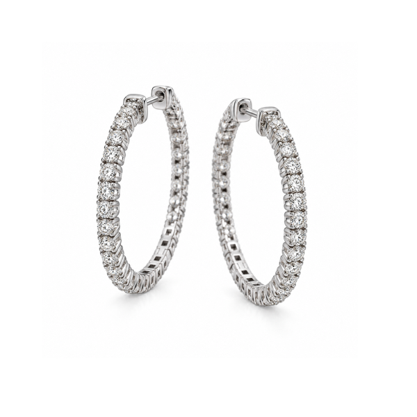 Auskarai su briliantais "Hoop" 2,03 ct