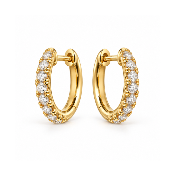 Auskarai su briliantais "Hoop Pave" 0,29 ct