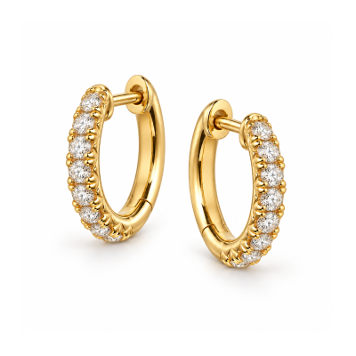 Auskarai su briliantais "Hoop Pave" 0,29 ct