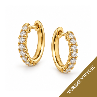 Auskarai su briliantais "Hoop Pave" 0,29 ct