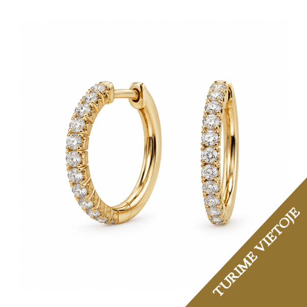 Auskarai su briliantais "Hoop Pave" 0,74 ct
