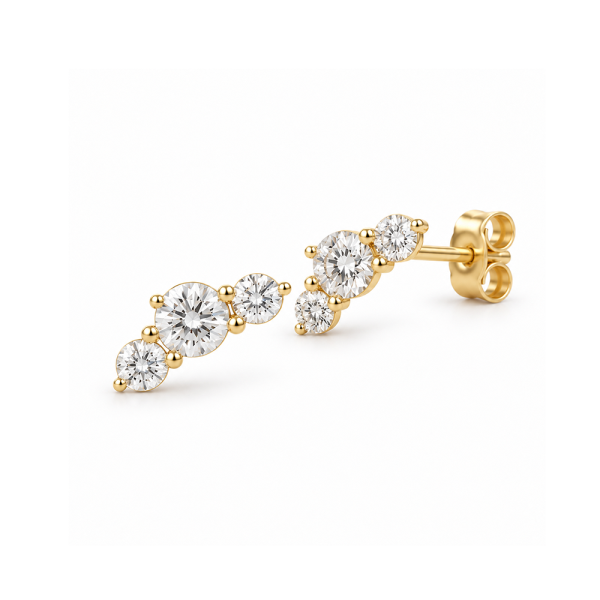 Auskarai su briliantais "Nysa" 0,16 ct