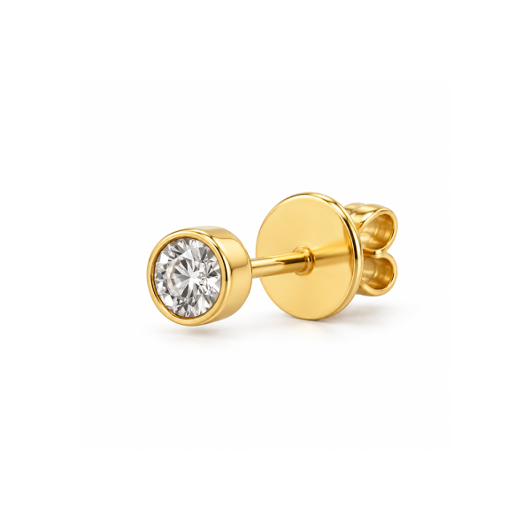 0,05 ct auskaras (1 vnt.) su briliantu "Sertie"