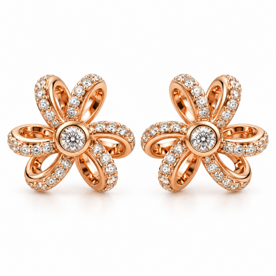 Auskarai su briliantais "Fiorella" 0,22 ct