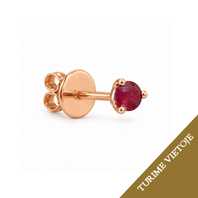 0,07 ct auskaras (1 vnt.) su rubinu "Elin"