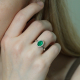 Žiedas su smaragdu ir briliantais "Matilda"