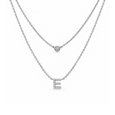 Koljė su raide "E" 0,07 ct