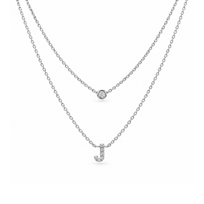 Koljė su raide "J" 0,05 ct