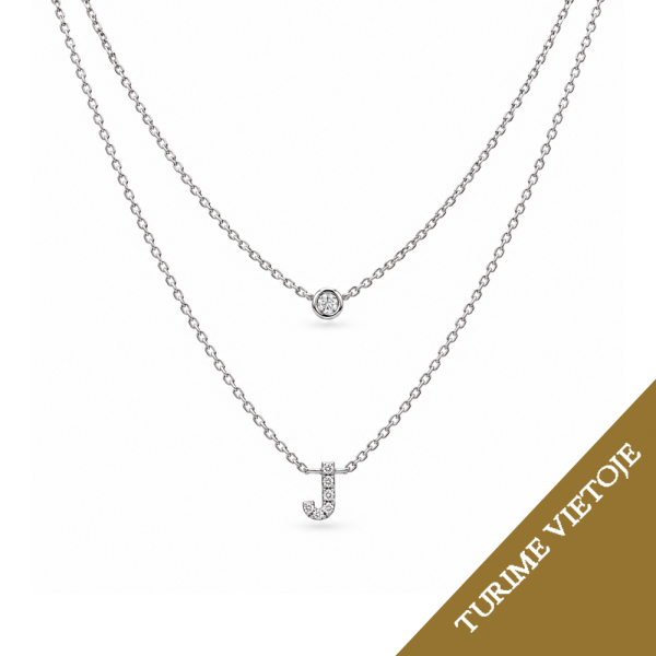 Koljė su raide "J" 0,05 ct