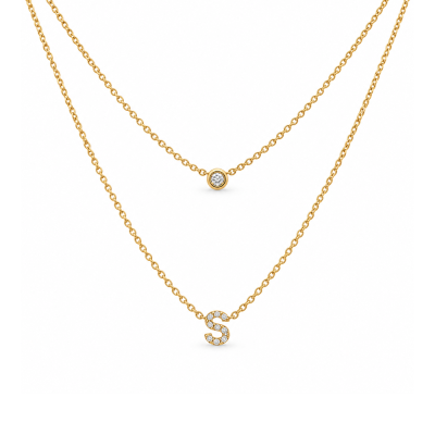 Koljė su raide "S" 0,06 ct