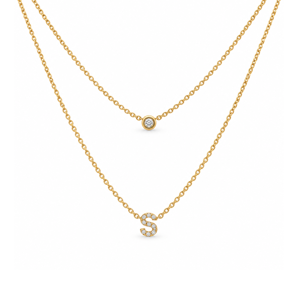 Koljė su raide "S" 0,06 ct