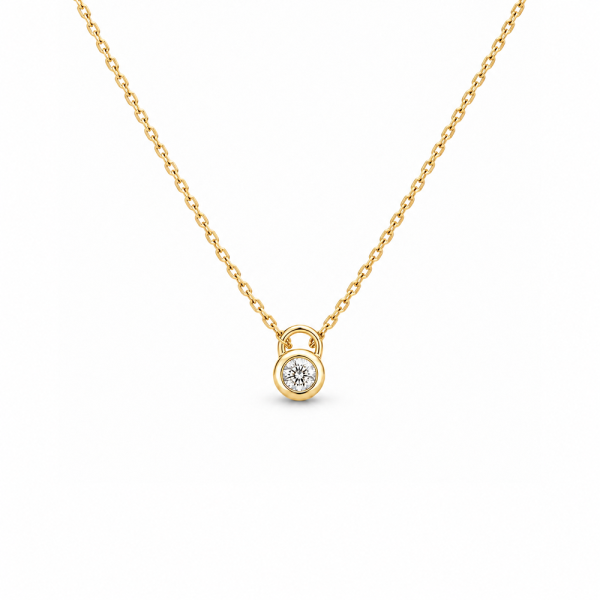 Koljė su briliantu "Verrou" 0,08 ct