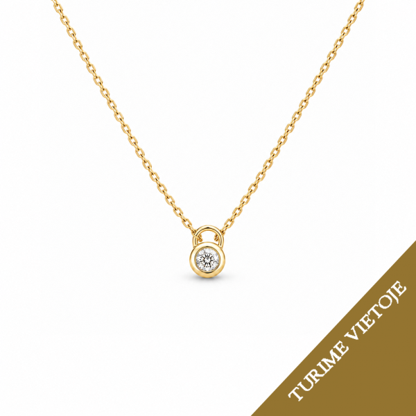 Koljė su briliantu "Verrou" 0,08 ct