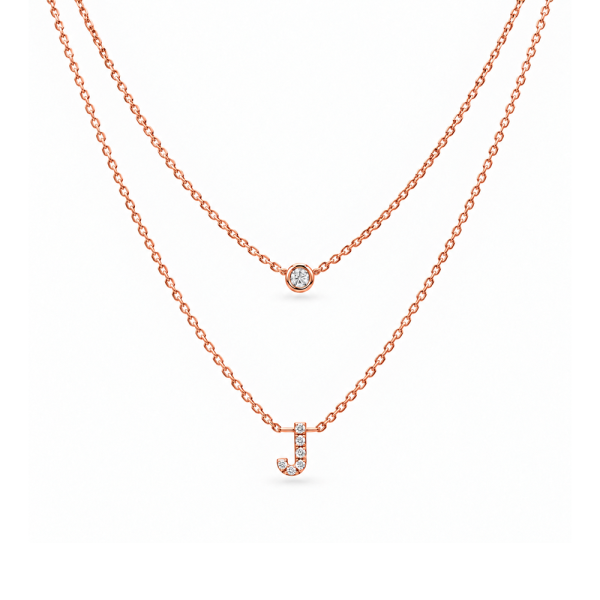 Koljė su raide "J" 0,05 ct