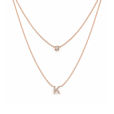 Koljė su raide "K" 0,06 ct
