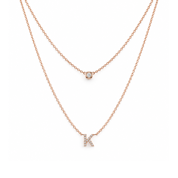 Koljė su raide "K" 0,06 ct