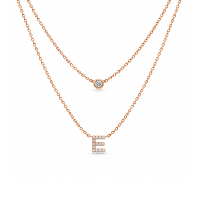 Koljė su raide "E" 0,04 ct