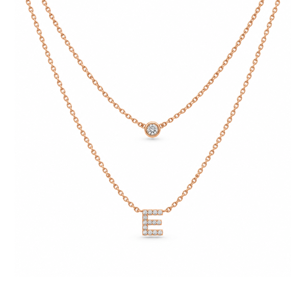 Koljė su raide "E" 0,04 ct