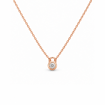 Koljė su briliantu "Verrou" 0,08 ct