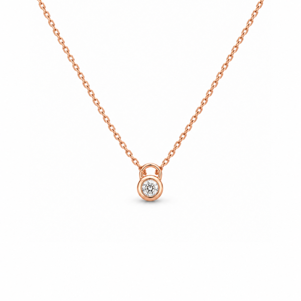 Koljė su briliantu "Verrou" 0,08 ct