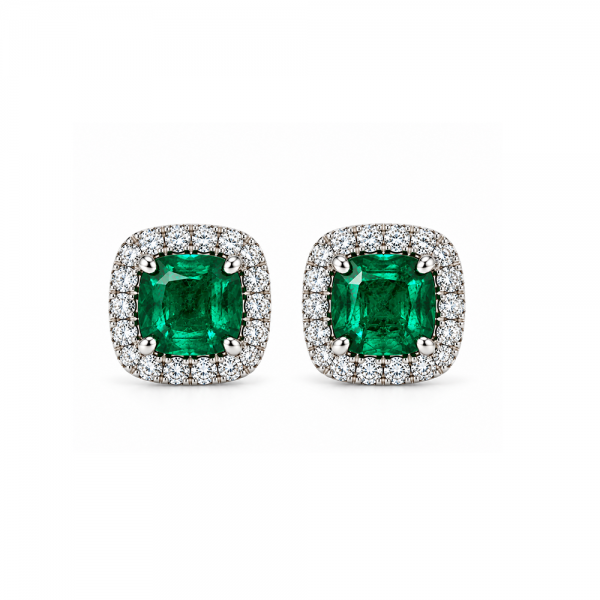 Auskarai su smaragdais ir briliantais "Madona" 1,57 ct