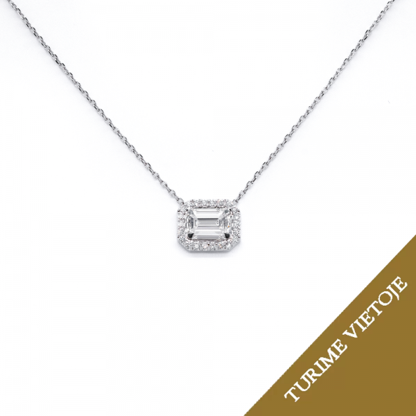Koljė "Emerald Halo" su 0,50 ct deimantu