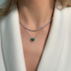 Koljė su smaragdu ir briliantais "Viridia"