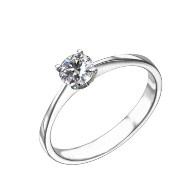 Platininis žiedas su briliantu "Agnesa“ 0,30 ct