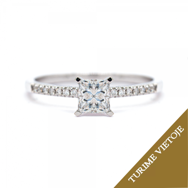 Žiedas "Kornelia" su Princess cut deimantu 0,60 ct 