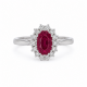 Žiedas „Lady Di“ su 1,17 ct rubinu ir briliantais