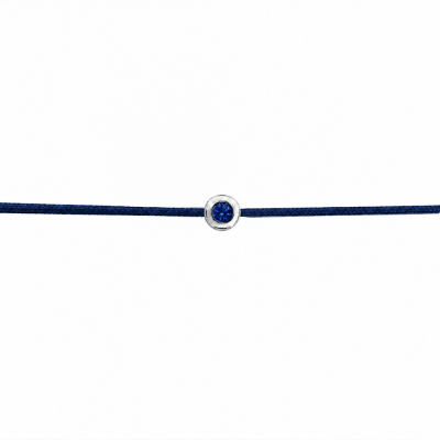 Mėlyno siūlo apyrankė su Safyru 0,12 ct