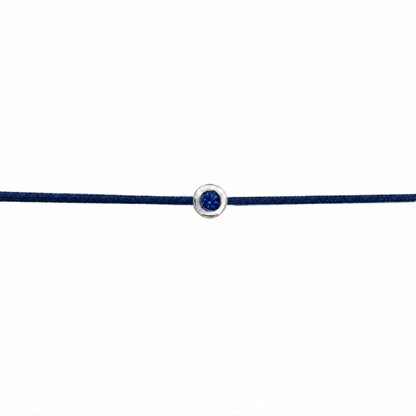 Mėlyno siūlo apyrankė su Safyru 0,12 ct