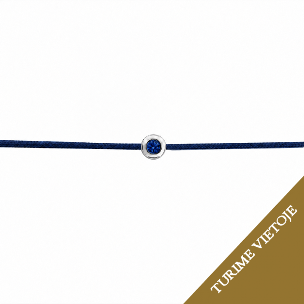 Mėlyno siūlo apyrankė su Safyru 0,12 ct