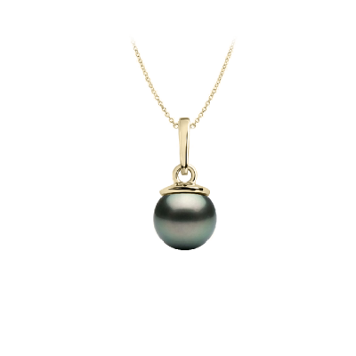 Auksinis pakabukas su perlu,  8 mm Taičio perlas