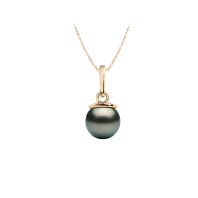 Auksinis pakabukas su perlu,  8,7 mm Taičio perlas