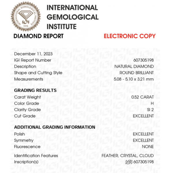 Sužadėtuvių žiedas "Skarlet" 0,65 ct