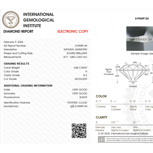 0,80 ct auskarai su briliantais "Klasika"