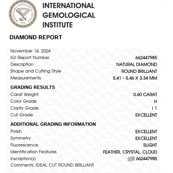 Žiedas su briliantais "Serena" 0,85 ct
