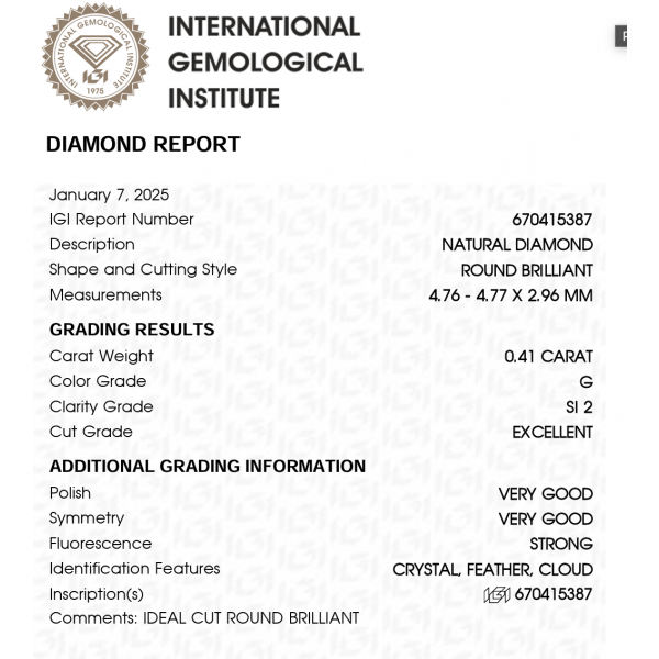 Sužadėtuvių žiedas "Aleksa" 0,65 ct