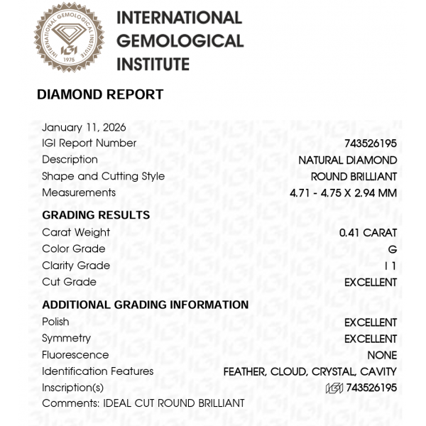 Koljė su briliantu "Kloe" 0,41 ct 