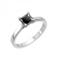 Žiedas su juodu deimantu "Niksa" 0,30 ct