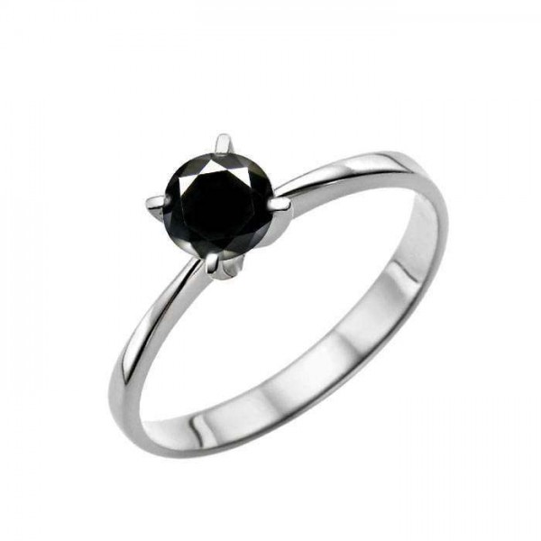 Žiedas su juodu deimantu "Teja"