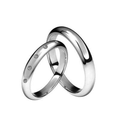 3 mm vestuvinių žiedų pora su briliantais
