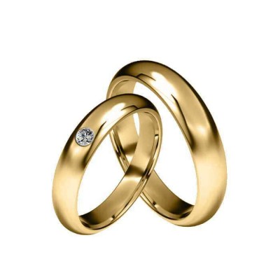 Vestuvinių žiedų pora su briliantu 0,05 ct 