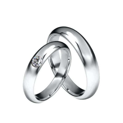 Vestuviniai žiedai su briliantu 0,10 ct