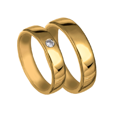 Vestuvinių žiedų pora su briliantu 0,04 ct 