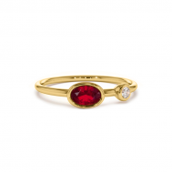 Žiedas su rubinu ir briliantais "Lea-Rose"