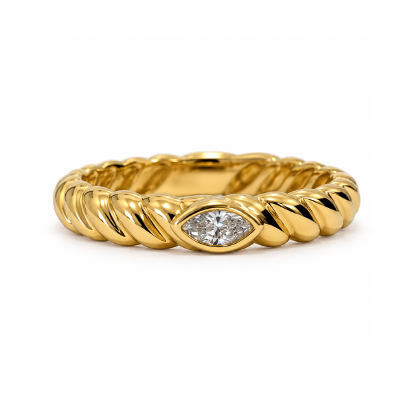 Žiedas su briliantu "Nazaria" 0,12 ct