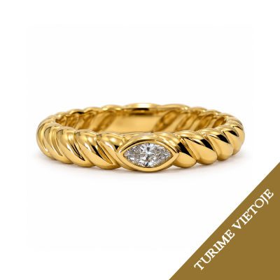Žiedas su briliantu "Nazaria" 0,12 ct